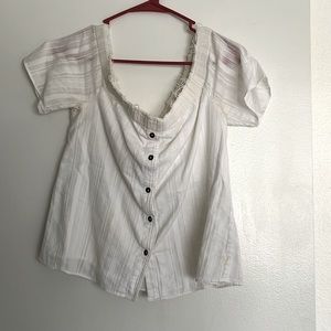 Summer White Off-The-Shoulder Shirt